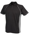 Finden & Hales LV370 Piped performance polo in White/Black/Black