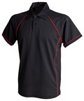 Finden & Hales LV370 Piped performance polo in Sky/Navy/White