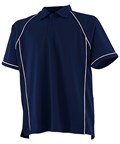 Finden & Hales LV370 Piped performance polo in Gunmetal Grey/Lime