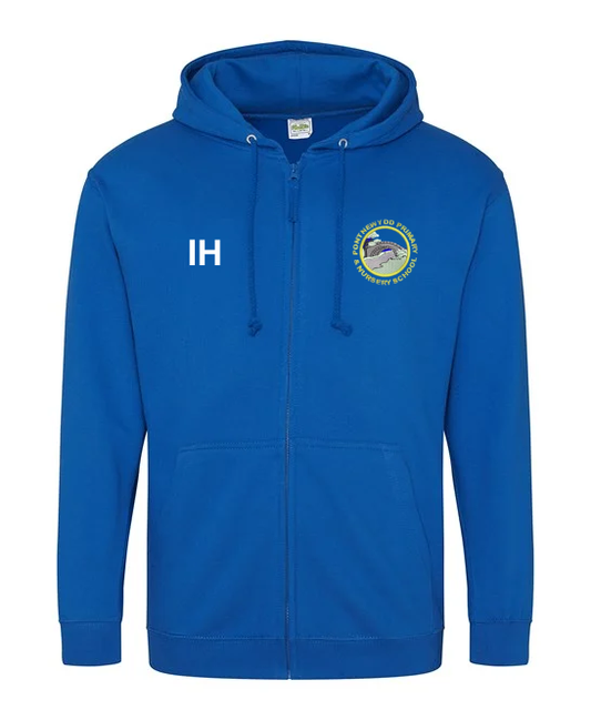 Pontnewydd Primary Staff Zipped Hoodie - Royal Blue