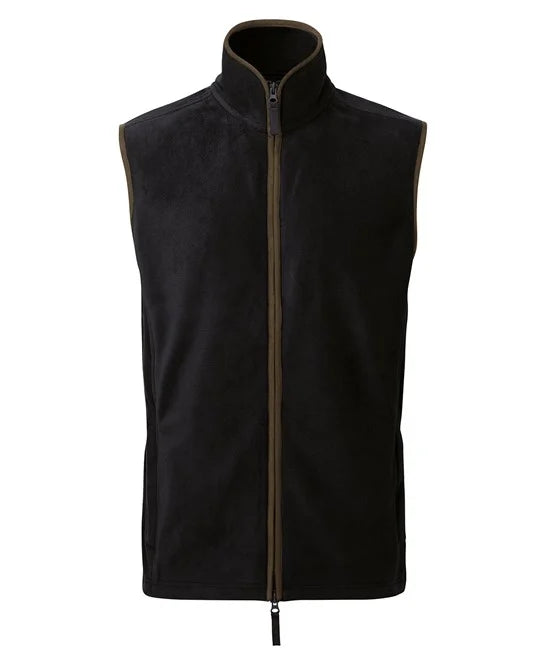 Premier PR803 Artisan fleece gilet in Black/Brown