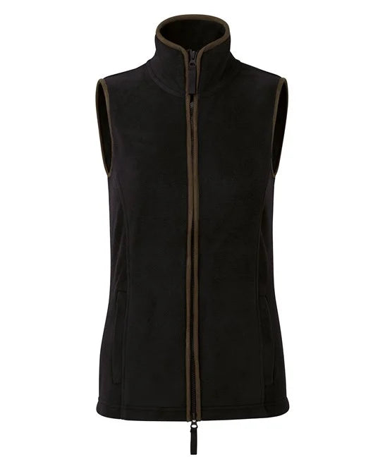 Premier PR804 Women’s artisan fleece gilet in Black/Brown
