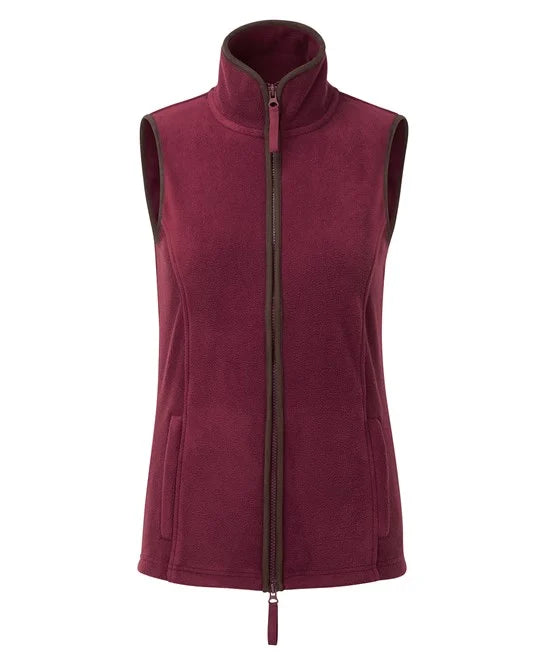 Premier PR804 Women’s artisan fleece gilet in Black/Brown