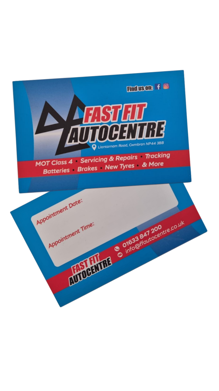 x250 Appointment Cards - Fast Fit