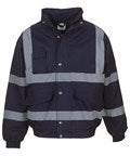 Yoko YK043 Hi-vis classic bomber jacket (HVP211) in Black