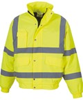 Yoko YK043 Hi-vis classic bomber jacket (HVP211) in Black