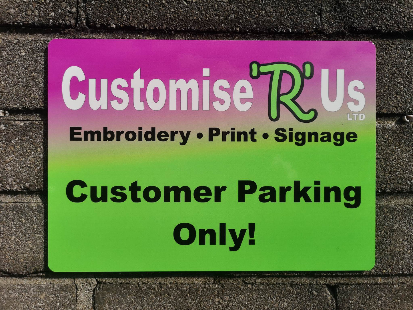 Customer Parking sign with logo/branded Landscape  A4