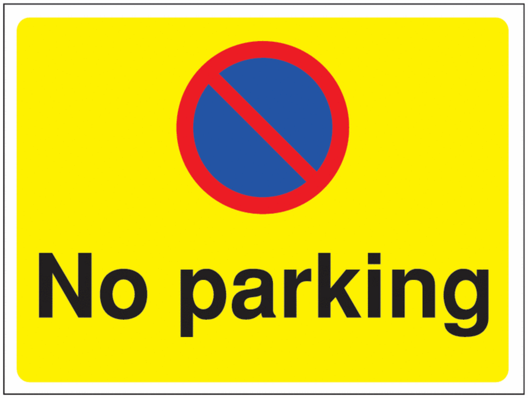 No Parking sign yellow Landscape  A4