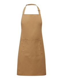 Premier PR154 Colours bib apron with pocket in Chestnut