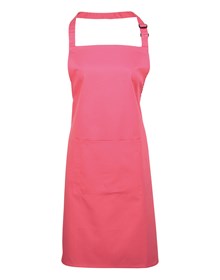 Premier PR154 Colours bib apron with pocket in Hot Pink