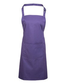 Premier PR154 Colours bib apron with pocket in Rich Violet