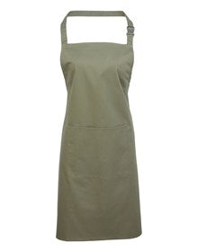 Premier PR154 Colours bib apron with pocket in Silver